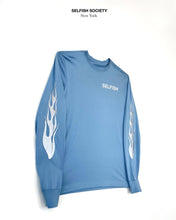 Load image into Gallery viewer, SELFISH FLAME LONG SLEEVE - SELFISH SOCIETY BLUE
