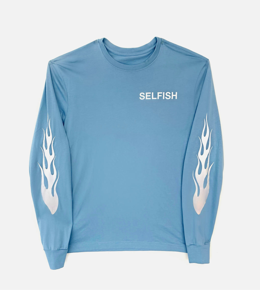 SELFISH FLAME LONG SLEEVE - SELFISH SOCIETY BLUE